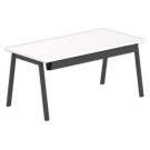 Bureau rectangulaire 160x80 Blanc/ piét. Anthracite BANGKOK - Shopdeschefs