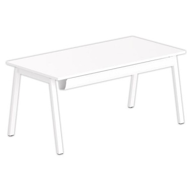 Bureau rectangulaire 160x80 Blanc/ piét. Blanc BANGKOK - Shopdeschefs