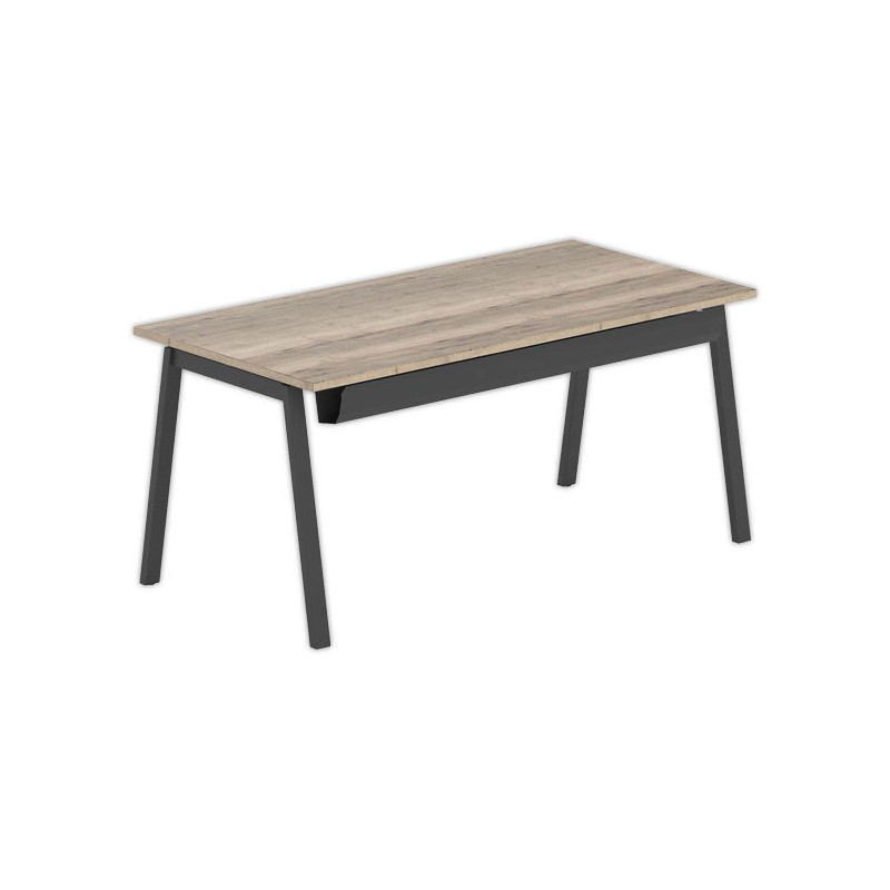 Bureau rectangulaire 160x80 Chêne veiné / piét. Anthracite BANGKOK - Shopdeschefs