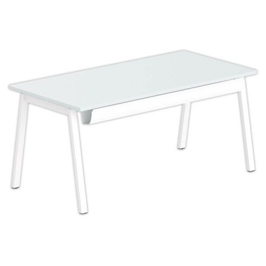 Bureau rectangulaire 160x80 Gris/ piét. Blanc BANGKOK - Shopdeschefs
