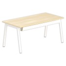 Bureau rectangulaire 160x80 Hêtre / piét. Blanc BANGKOK - Shopdeschefs