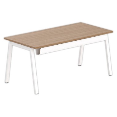 Bureau rectangulaire 160x80 Noyer / piét. Blanc BANGKOK - Shopdeschefs