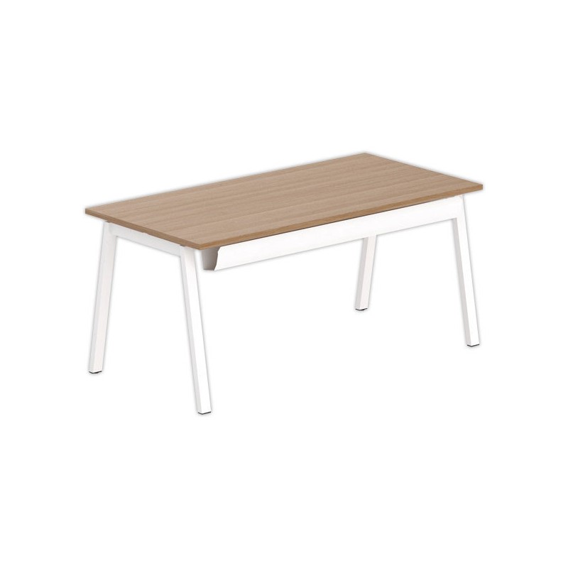 Bureau rectangulaire 160x80 Noyer / piét. Blanc BANGKOK - Shopdeschefs