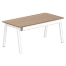Bureau rectangulaire 160x80 Noyer / piét. Blanc BANGKOK - Shopdeschefs