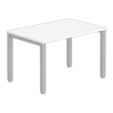 Bureau BRUXELLES 120 x 80 blanc - pieds aluminium - Fiducial Office Solutions