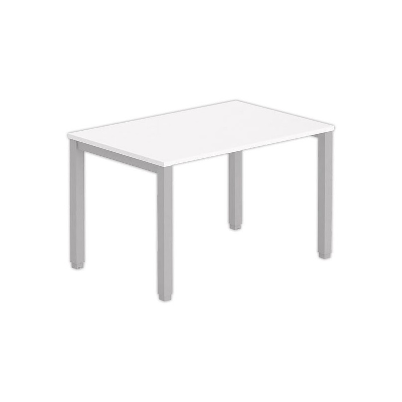 Bureau BRUXELLES 120 x 80 blanc - pieds aluminium - Fiducial Office Solutions