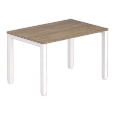 Bureau BRUXELLES 120 x 80 noyer - pieds blancs - Fiducial Office Solutions