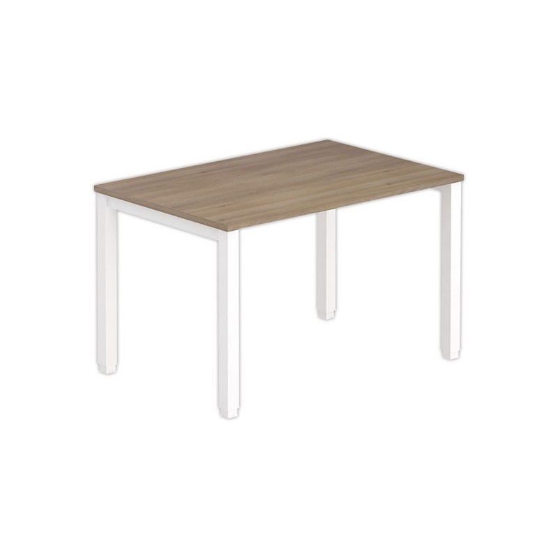 Bureau BRUXELLES 120 x 80 noyer - pieds blancs - Fiducial Office Solutions