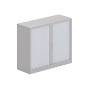 Armoire basse à rideaux 100x120 cm - alu/gris - Shopdeschefs