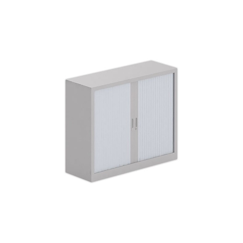 Armoire basse à rideaux 100x120 cm - alu/gris - Shopdeschefs