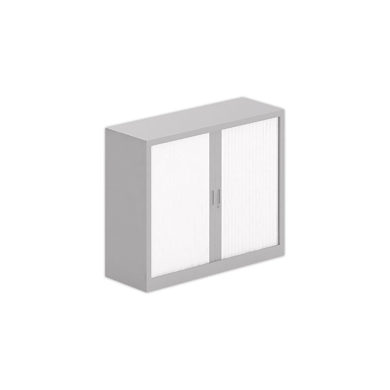 Armoire basse à rideaux 100x120 cm - alu/blanc - Shopdeschefs