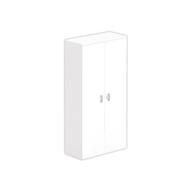 Armoire haute mélamine 2 portes 197x100x42cm blanc - Shopdeschefs