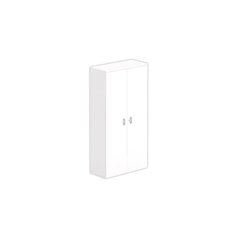 Armoire haute mélamine 2 portes 197x100x42cm blanc - Shopdeschefs