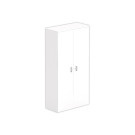 Armoire haute mélamine 2 portes 197x100x42cm blanc - Shopdeschefs