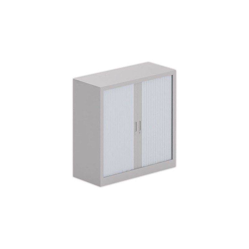 Armoire basse à rideaux métalliques 100 x100 alu / gris - Shopdeschefs