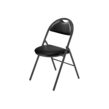 Chaise pliante visiteur noire pietement acier époxy noir - Shopdeschefs