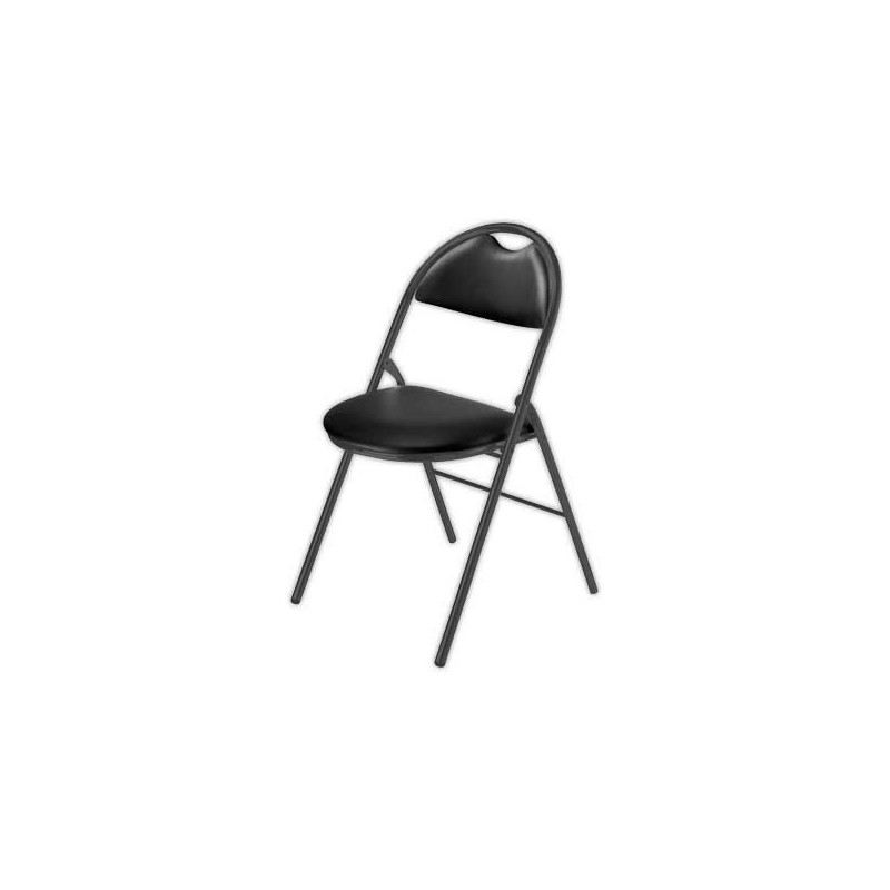 Chaise pliante visiteur noire pietement acier époxy noir - Shopdeschefs