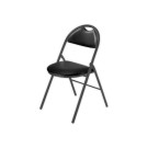 Chaise pliante visiteur noire pietement acier époxy noir - Shopdeschefs