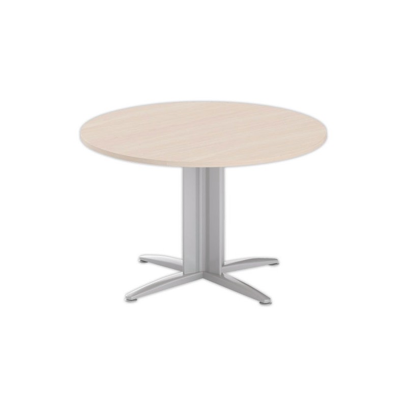 Table réunion ronde diam. 116 cm acacia/aluminium - Shopdeschefs
