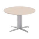 Table réunion ronde diam. 116 cm acacia/aluminium - Shopdeschefs