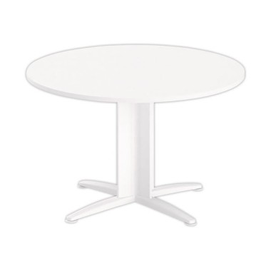 Table réunion ronde diam. 116cm blanc/blanc - Shopdeschefs