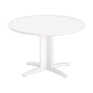 Table réunion ronde diam. 116cm blanc/blanc - Shopdeschefs