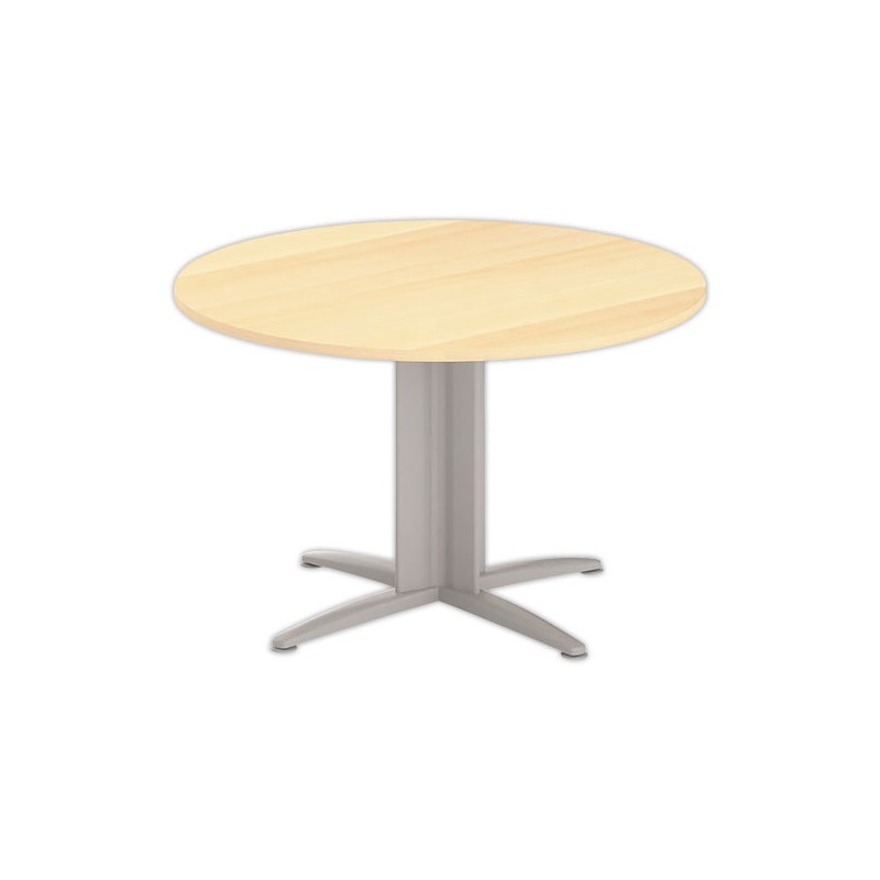 Table réunion ronde diam. 116cm hêtre/aluminium - Shopdeschefs