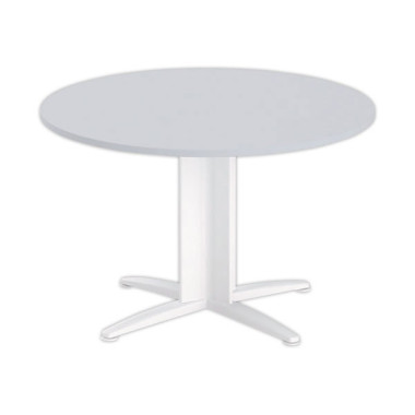 Table réunion ronde diam. 116cm gris/blanc - Shopdeschefs