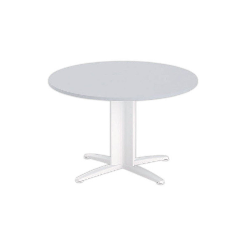 Table réunion ronde diam. 116cm gris/blanc - Shopdeschefs