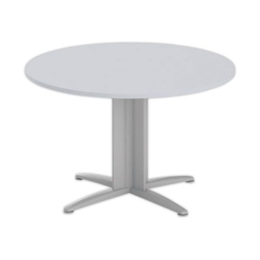 Table réunion ronde diam. 116cm gris/aluminium - Shopdeschefs