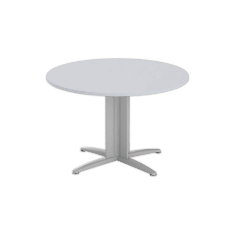 Table réunion ronde diam. 116cm gris/aluminium - Shopdeschefs