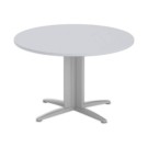 Table réunion ronde diam. 116cm gris/aluminium - Shopdeschefs