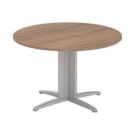 Table réunion ronde diam. 116cm noyer/aluminium - Shopdeschefs