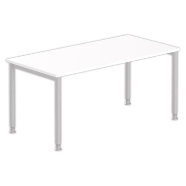 Table 140 x 80 blanc - pieds aluminium - Shopdeschefs