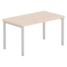 Table140 x 80 acacia clair - pieds aluminium - Shopdeschefs