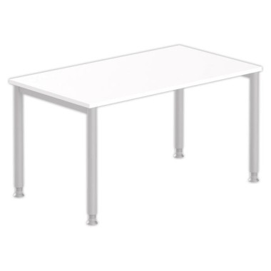Table 160 x 80 blanc - pieds aluminium - Shopdeschefs
