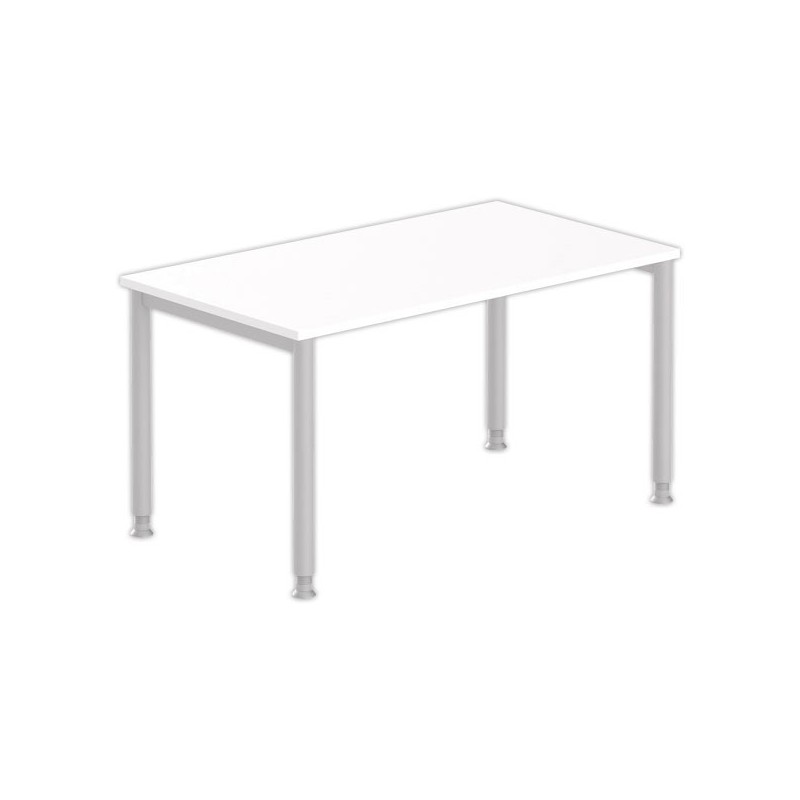 Table 160 x 80 blanc - pieds aluminium - Shopdeschefs
