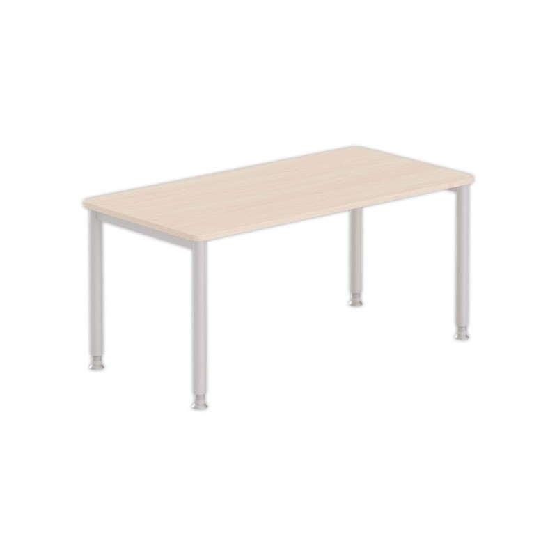 Table 160 x 80 acacia clair- pieds aluminium - Shopdeschefs