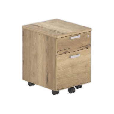 Caisson mobile mélamine 2 tiroirs 1 plumier Chêne veiné - Shopdeschefs