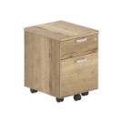 Caisson mobile mélamine 2 tiroirs 1 plumier Chêne veiné - Shopdeschefs