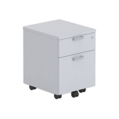 Caisson mobile mélamine gris 2 tiroirs - Shopdeschefs