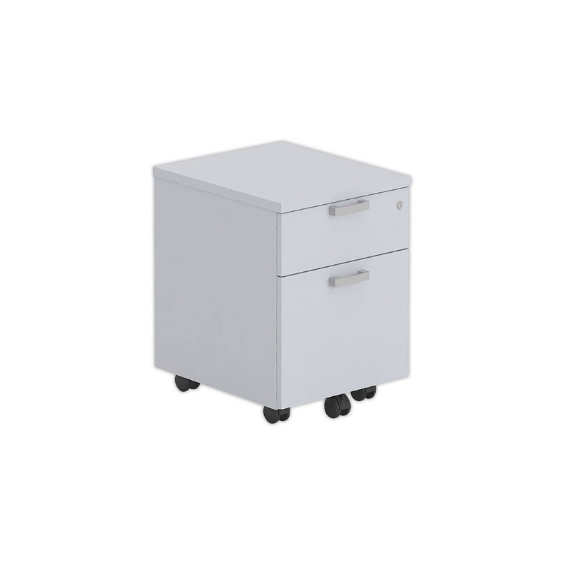 Caisson mobile mélamine gris 2 tiroirs - Shopdeschefs
