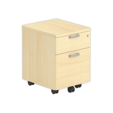 Caisson mobile mélamine hêtre 2 tiroirs - Shopdeschefs