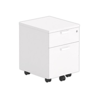 Caisson mélaminé mobile blanc 2 tiroirs - Shopdeschefs