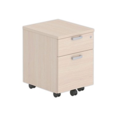 Caisson mobile mélamine 2 tiroirs acacia clair - Shopdeschefs