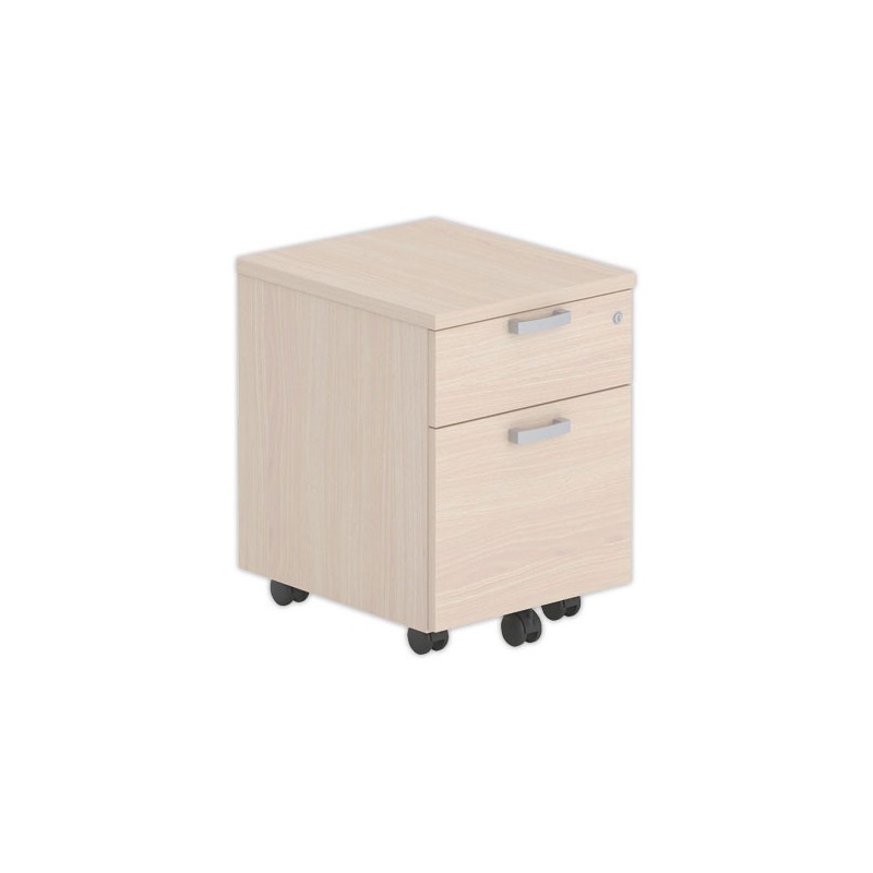 Caisson mobile mélamine 2 tiroirs acacia clair - Shopdeschefs