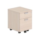 Caisson mobile mélamine 2 tiroirs acacia clair - Shopdeschefs