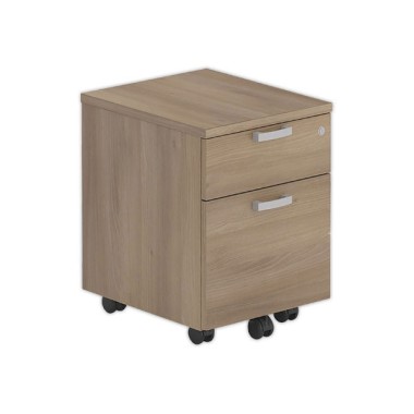 Caisson mobile mélamine noyer 2 tiroirs - Shopdeschefs