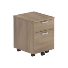 Caisson mobile mélamine noyer 2 tiroirs - Shopdeschefs