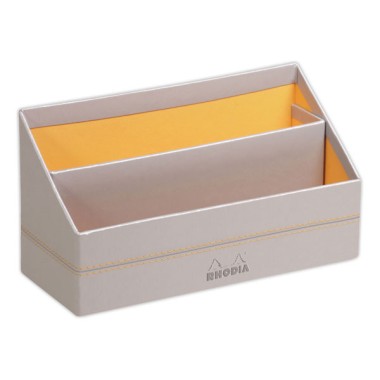 Trieur Rhodiarama simili cuir italien 26x10x13,5 cm - Argent - Rhodia